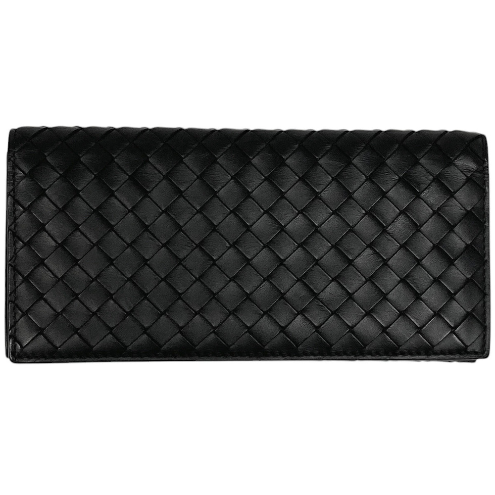 Bottega Veneta Intrecciato Bi fold Long Wallet Nappa Leather Black